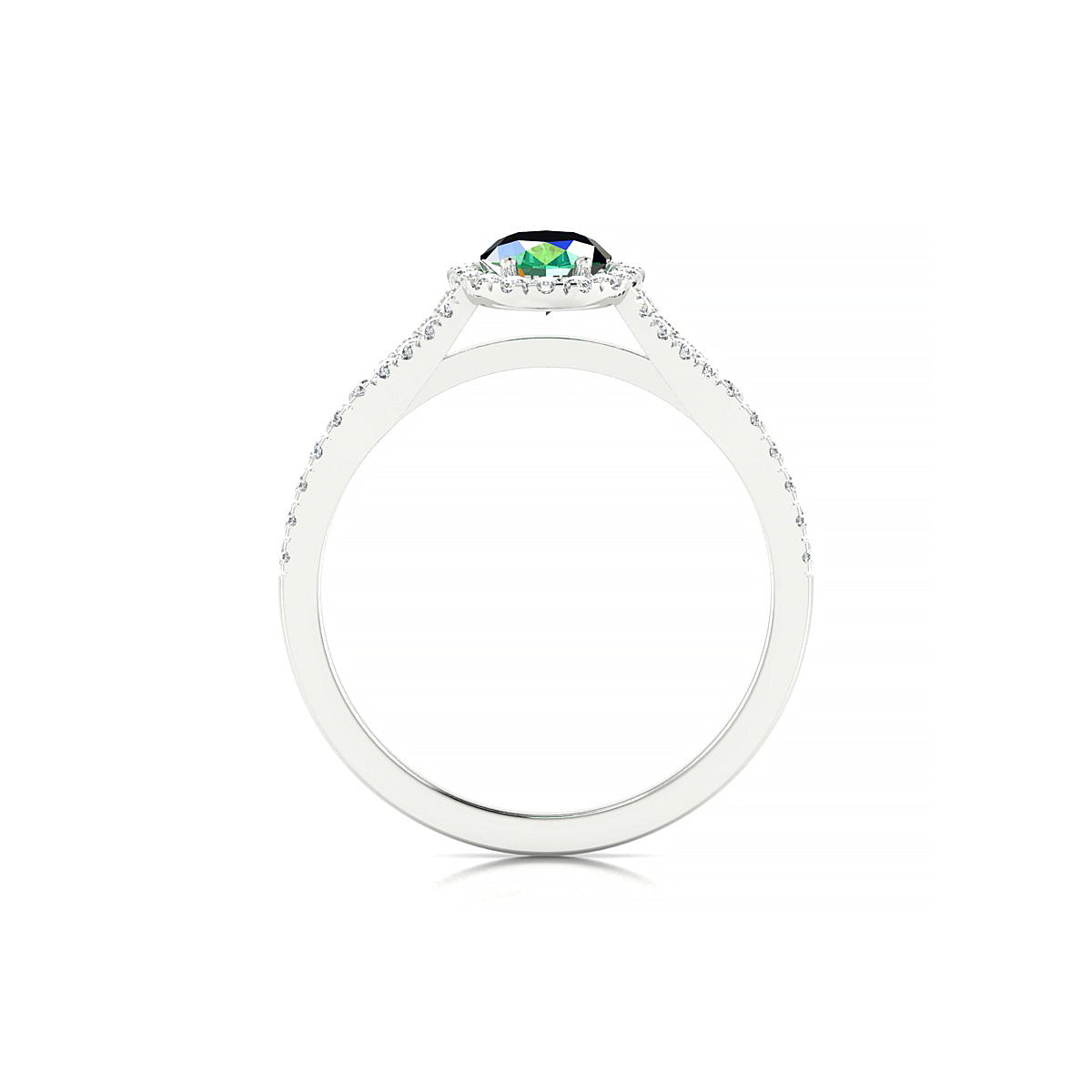 Dream | 18k White Gold 7 x 5 mm Oval Emerald Ring