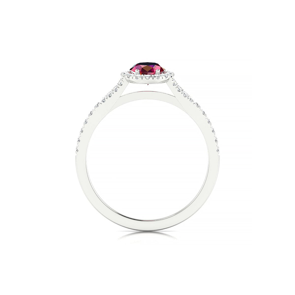 Dream | 18k White Gold 7 x 5 mm Oval Ruby Ring
