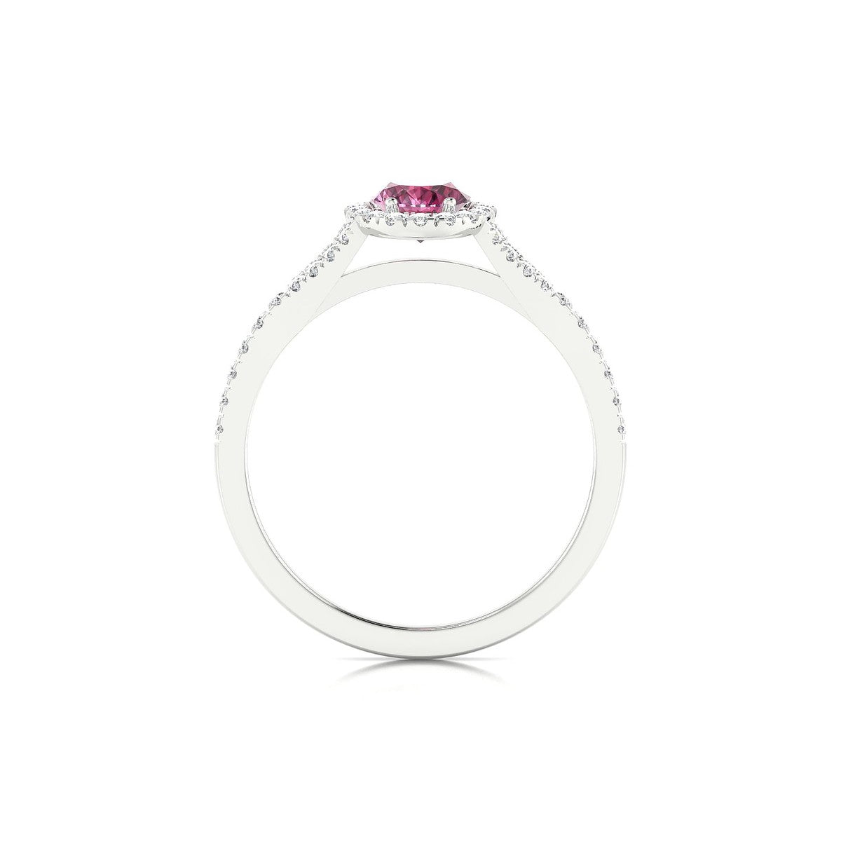 Dream | 18k White Gold 7 x 5 mm Oval Rhodolite Ring