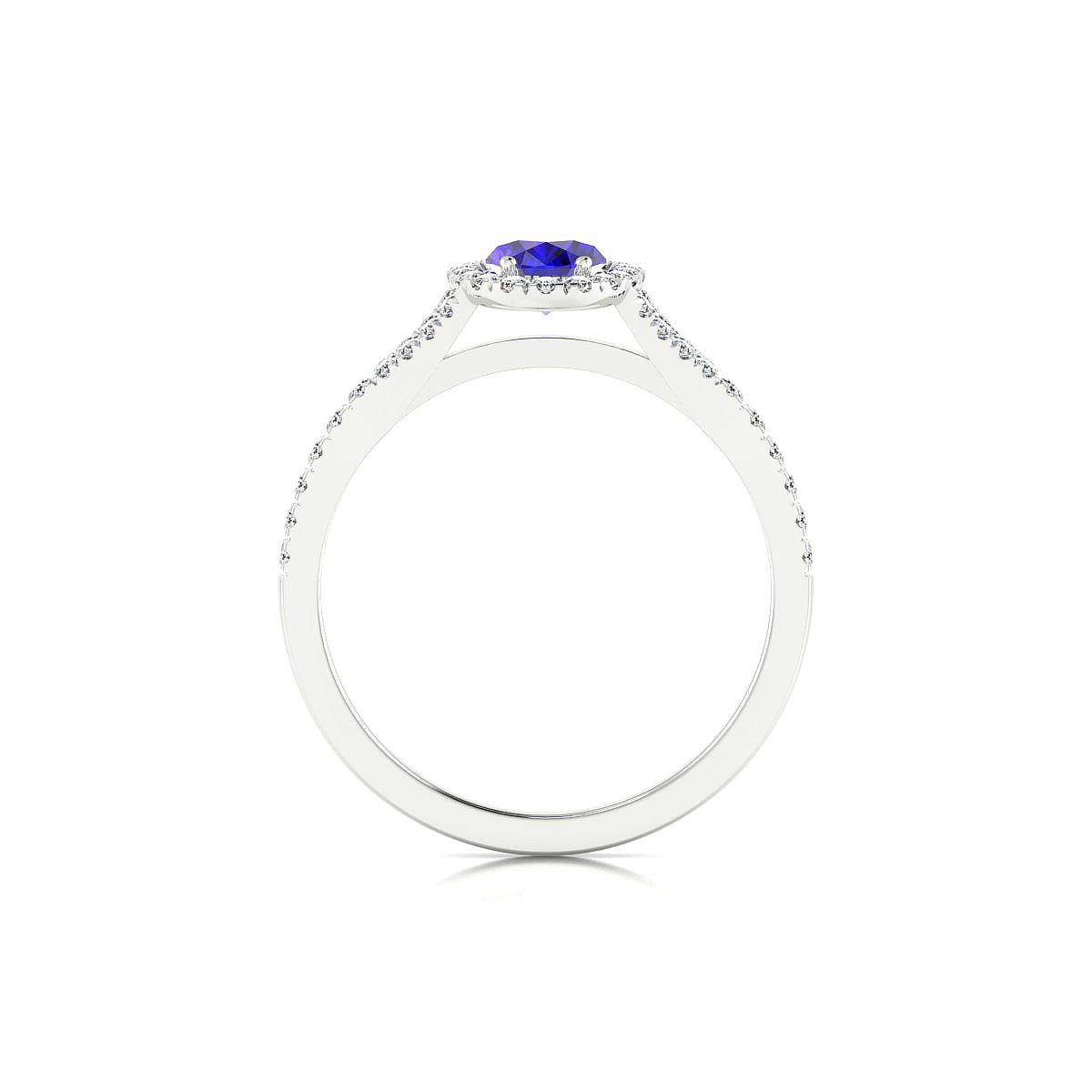 Dream | 18k White Gold 7 x 5 mm Oval Tanzanite Ring