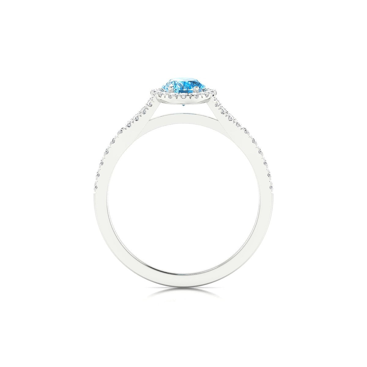 Dream | 18k White Gold 7 x 5 mm Oval Topaz Ring