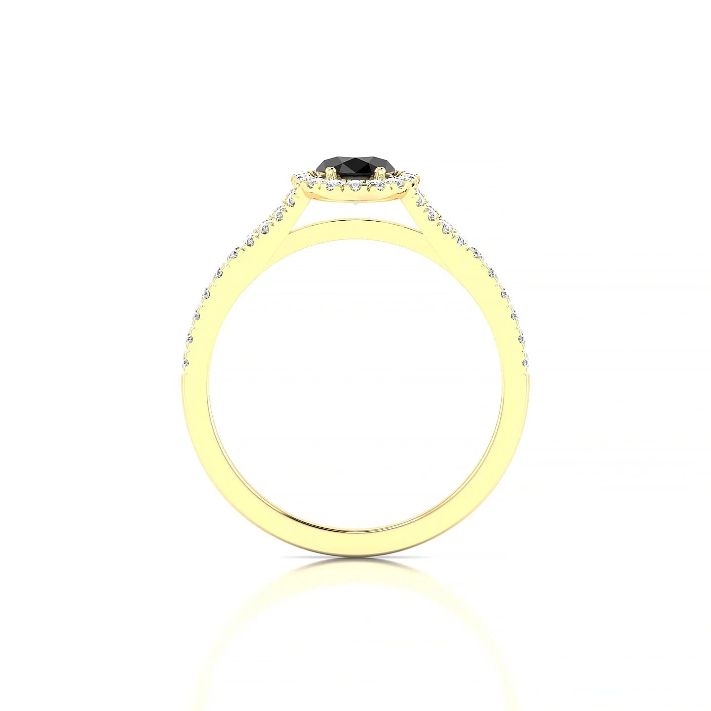 Dream | 18k Yellow Gold 7 x 5 mm Oval Black Diamond Ring