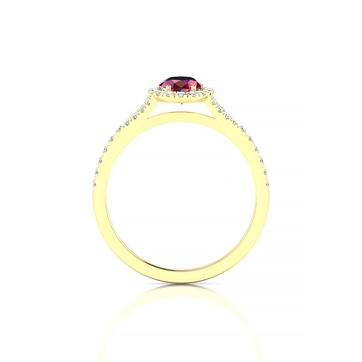Dream | 18k Yellow Gold 7 x 5 mm Oval Ruby Ring