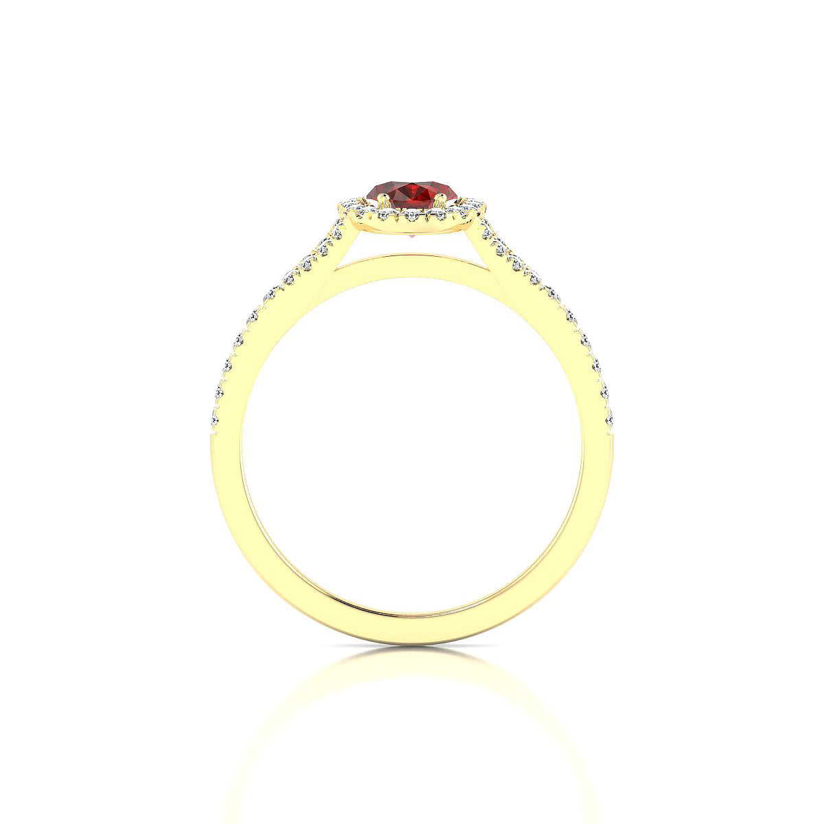 Dream | 18k Yellow Gold 7 x 5 mm Oval Garnet Ring