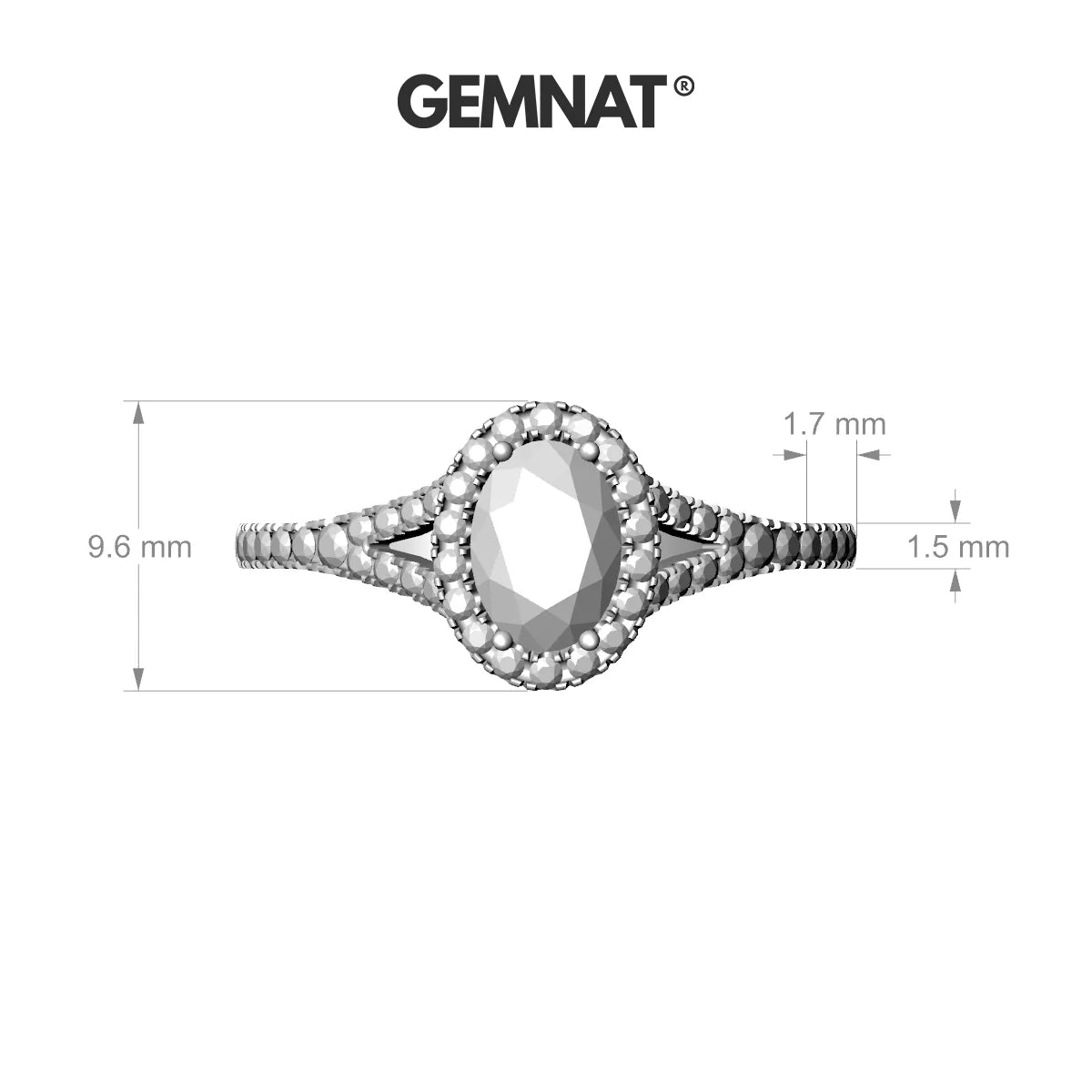 Dream | 18k White Gold 7 x 5 mm Oval Emerald Ring