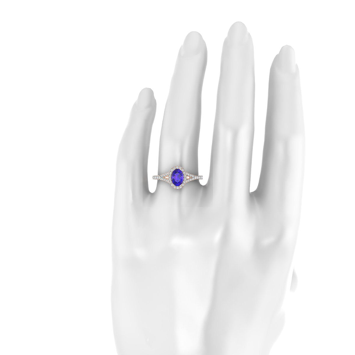 Dream | 18k Rose Gold 7 x 5 mm Oval Tanzanite Ring
