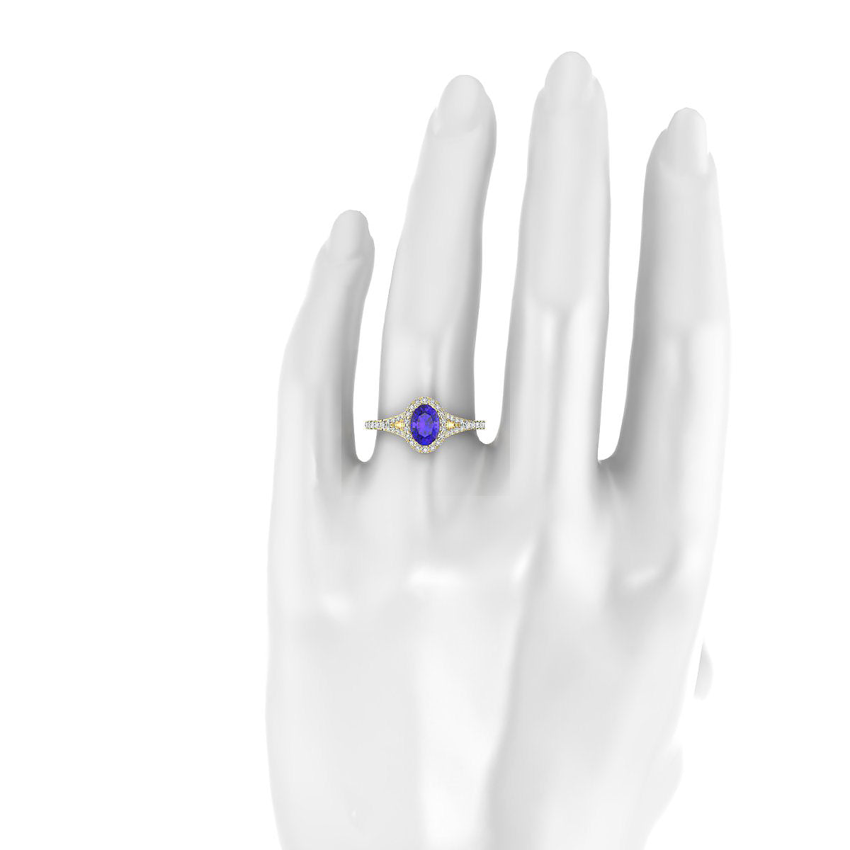 Dream | 18k Yellow Gold 7 x 5 mm Oval Tanzanite Ring