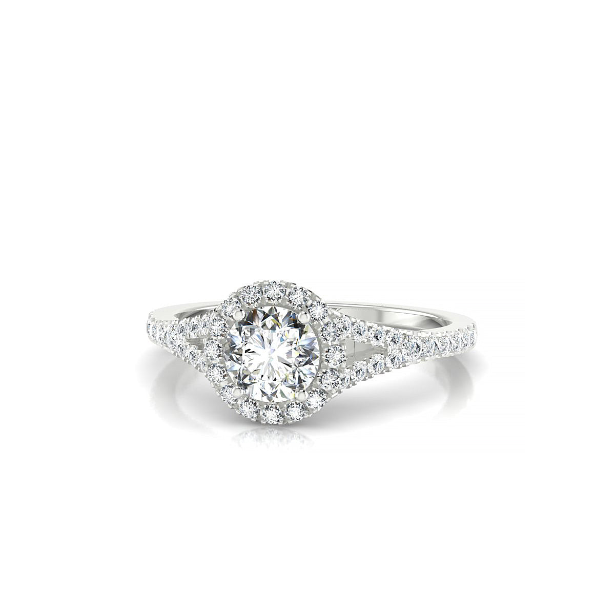 Dream | 18k White Gold 5.2 mm Round Diamond Ring