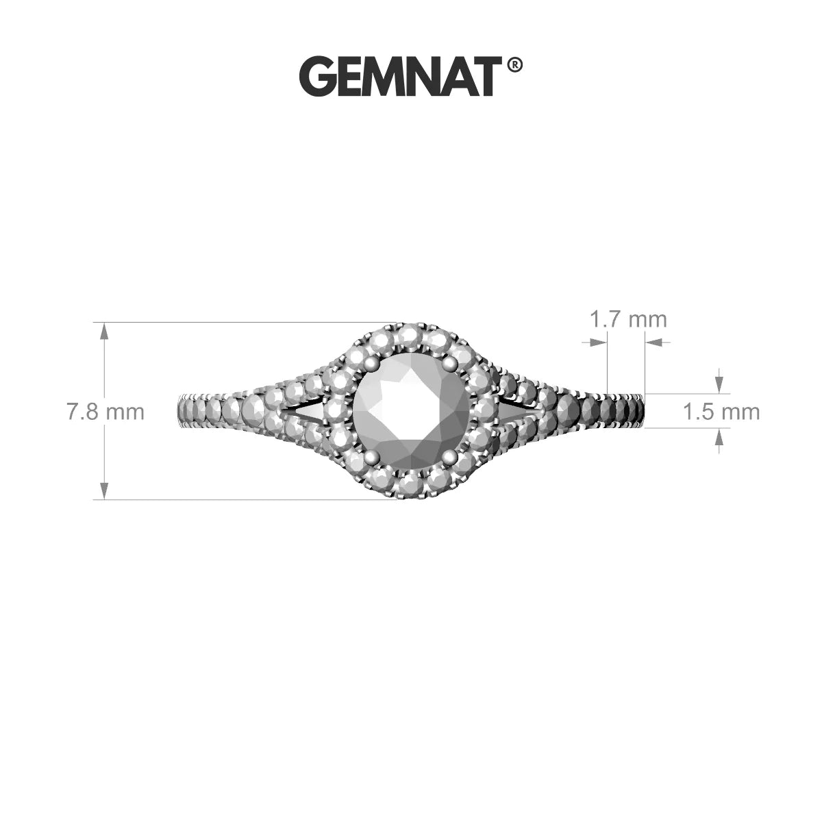 Dream | 18k White Gold 5.2 mm Round Diamond Ring