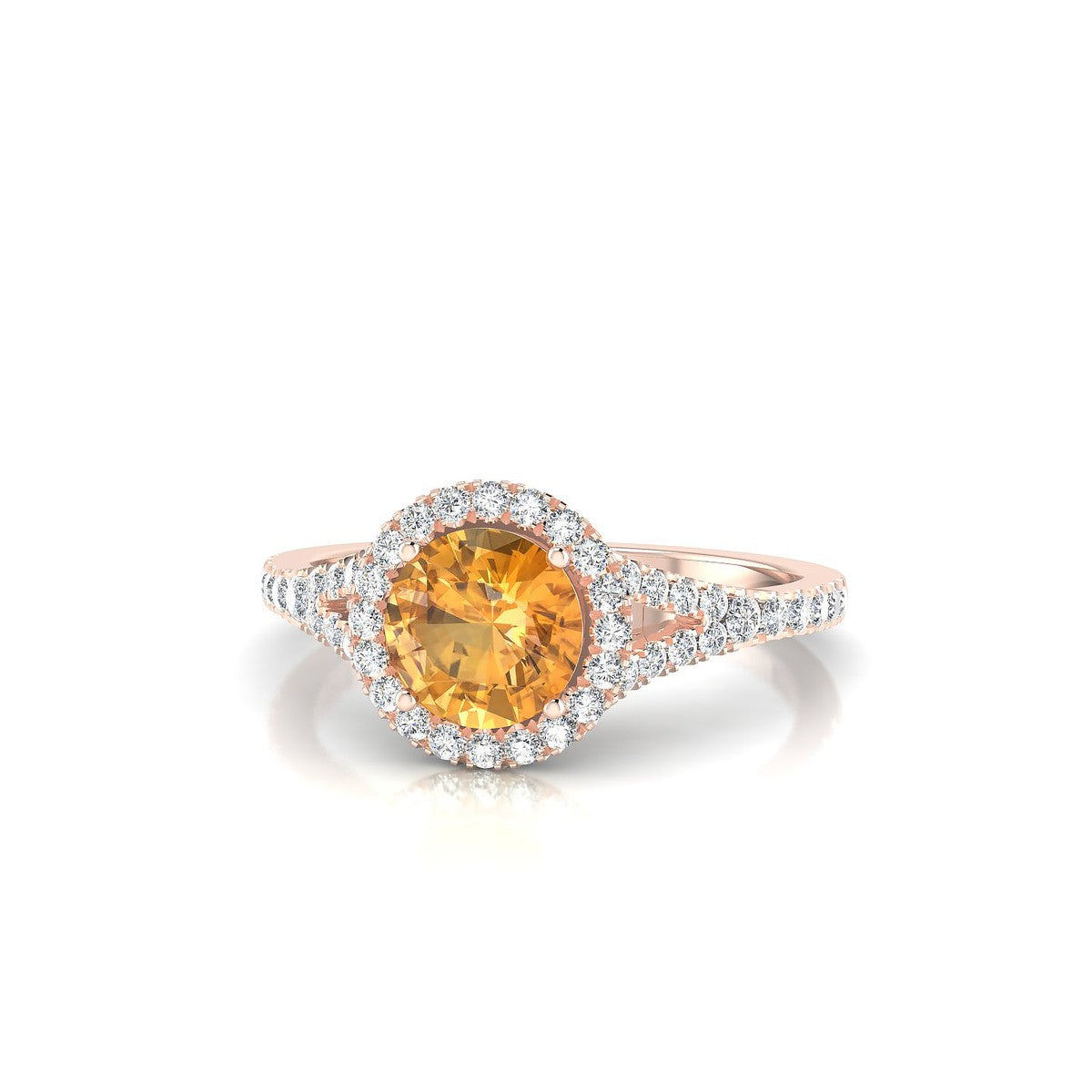 Dream | 18k Rose Gold 6 mm Round Citrine Ring