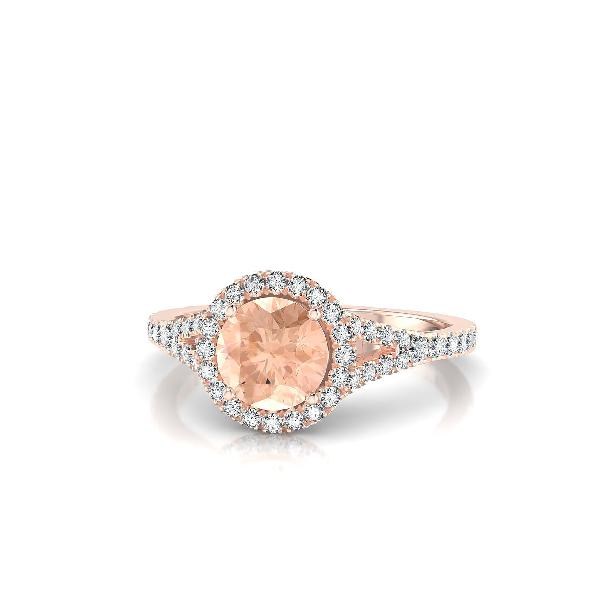 Dream | 18k Rose Gold 6 mm Round Morganite Ring