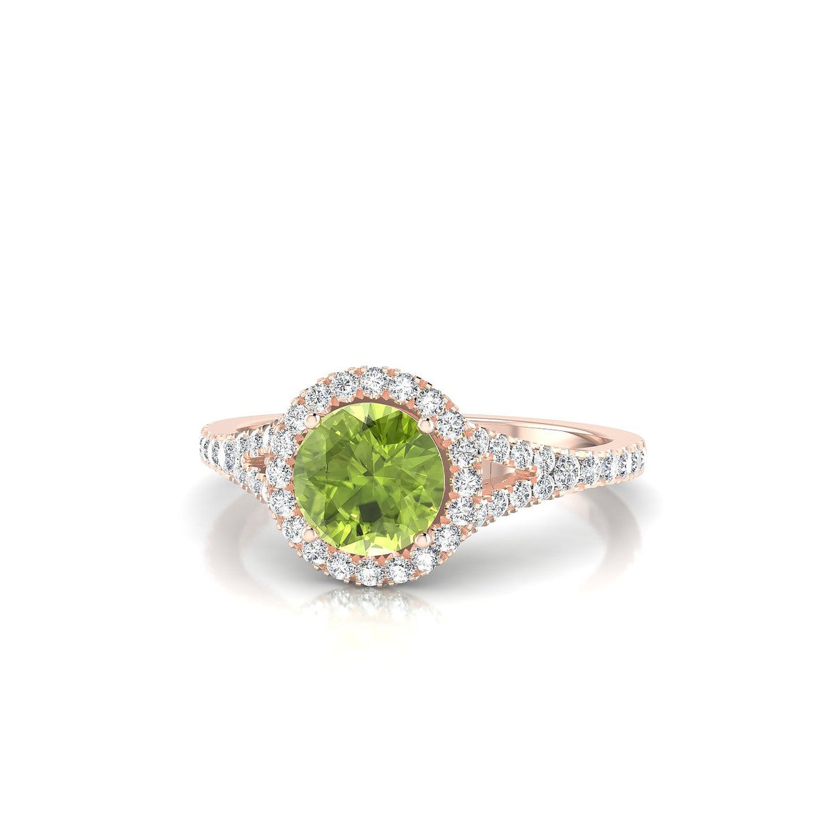 Dream | 18k Rose Gold 6 mm Round Peridot Ring