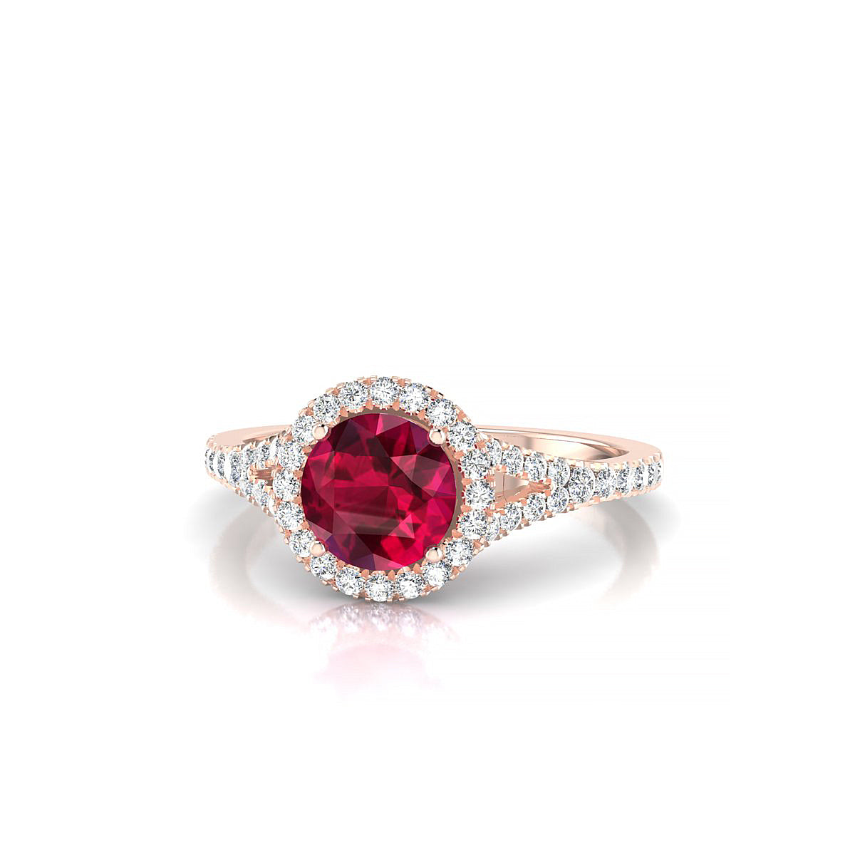 Dream | 18k Rose Gold 6 mm Round Ruby Ring