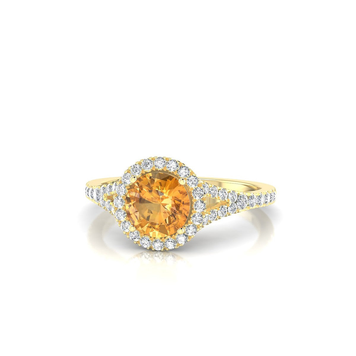 Dream | 18k Yellow Gold 6 mm Round Citrine Ring