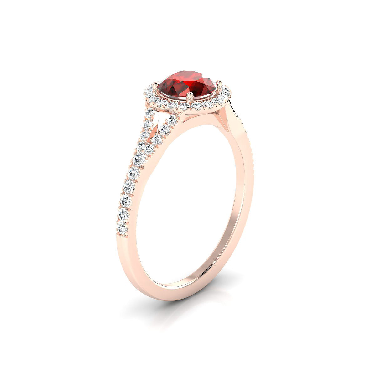 Dream | 18k Rose Gold 6 mm Round Garnet Ring