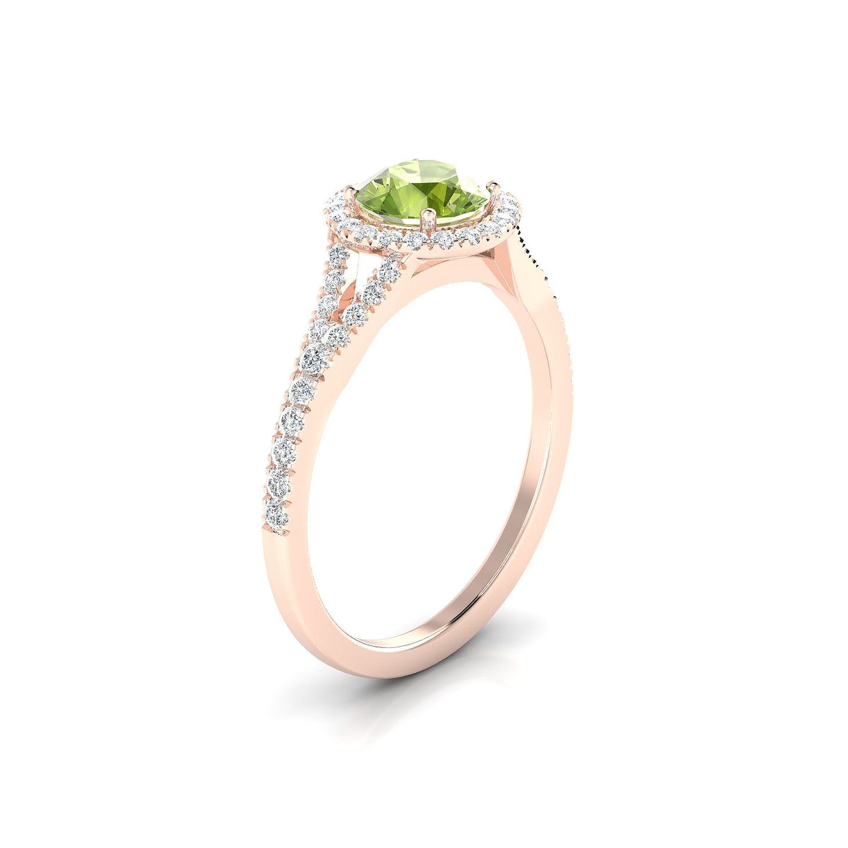 Dream | 18k Rose Gold 6 mm Round Peridot Ring