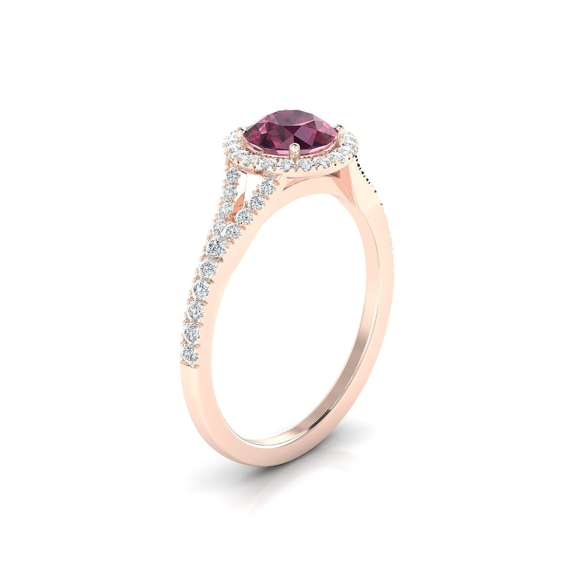 Dream | 18k Rose Gold 6 mm Round Rhodolite Ring