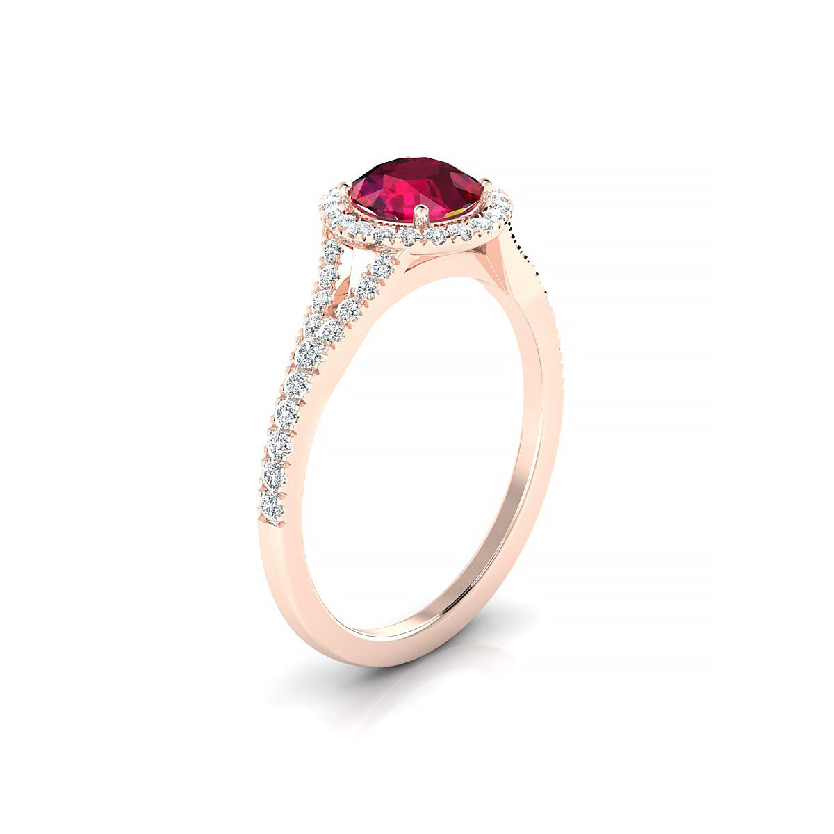 Dream | 18k Rose Gold 6 mm Round Ruby Ring