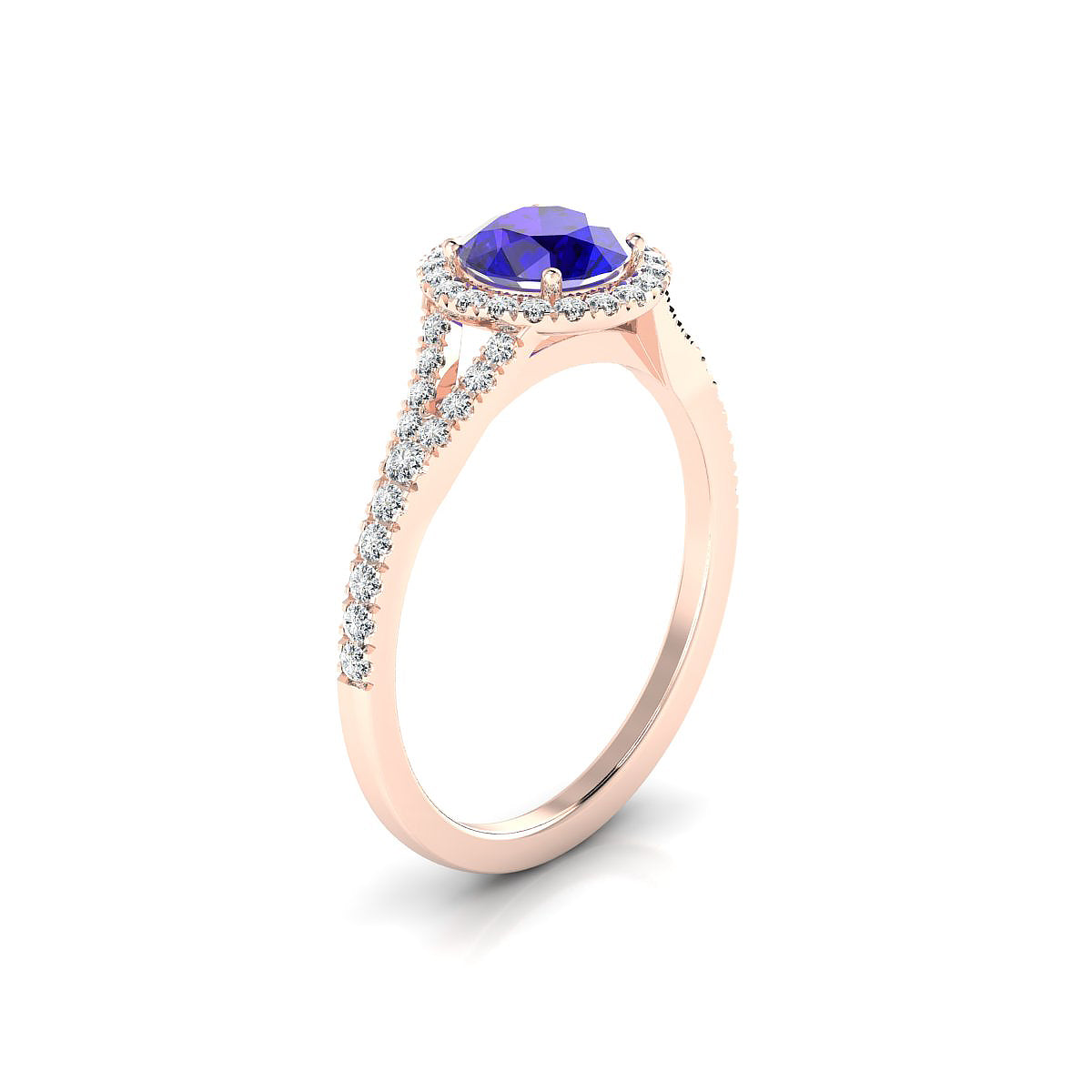 Dream | 18k Rose Gold 6 mm Round Tanzanite Ring