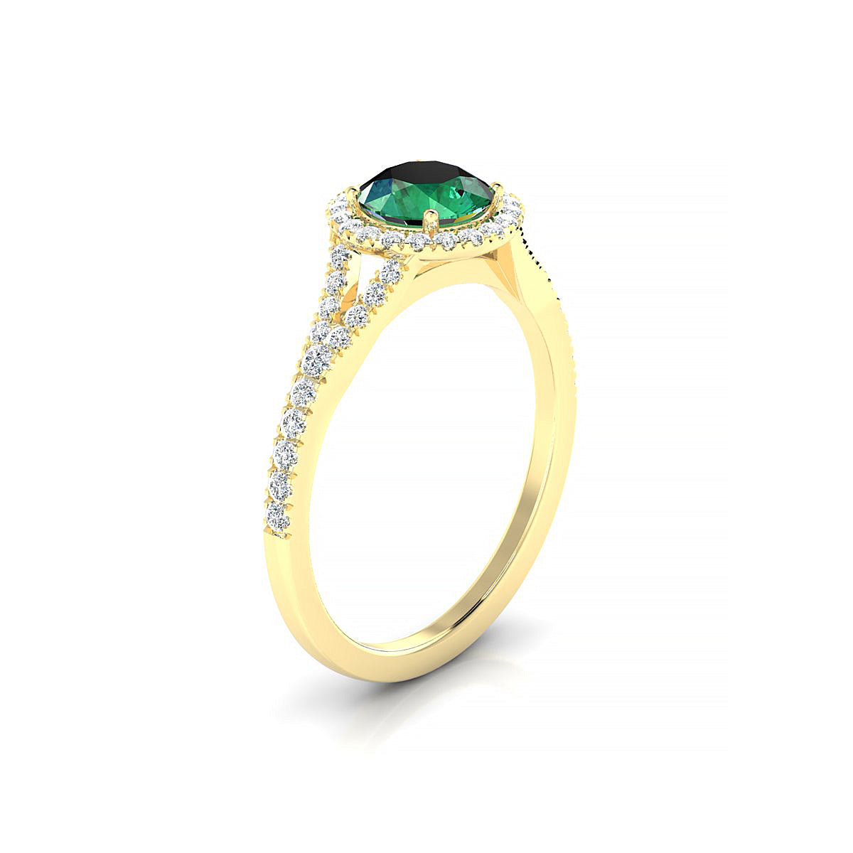 Dream | 18k Yellow Gold 6 mm Round Emerald Ring