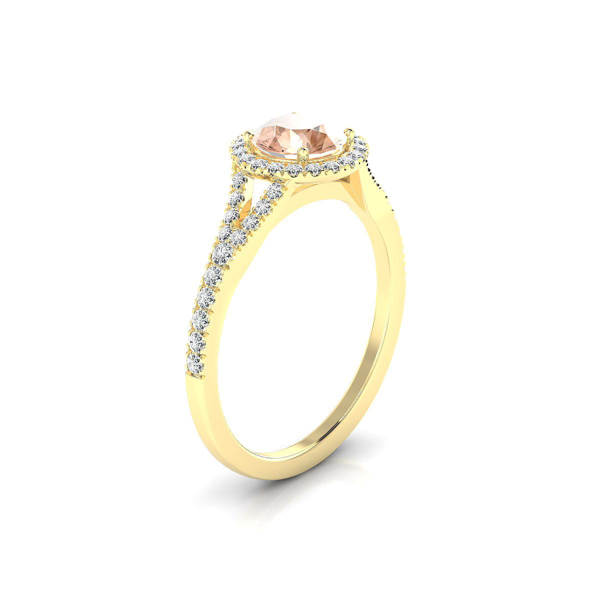 Dream | 18k Yellow Gold 6 mm Round Morganite Ring