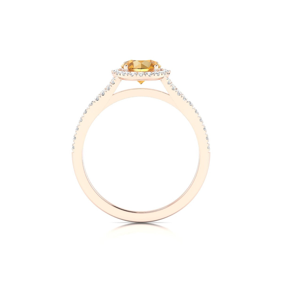 Dream | 18k Rose Gold 6 mm Round Citrine Ring