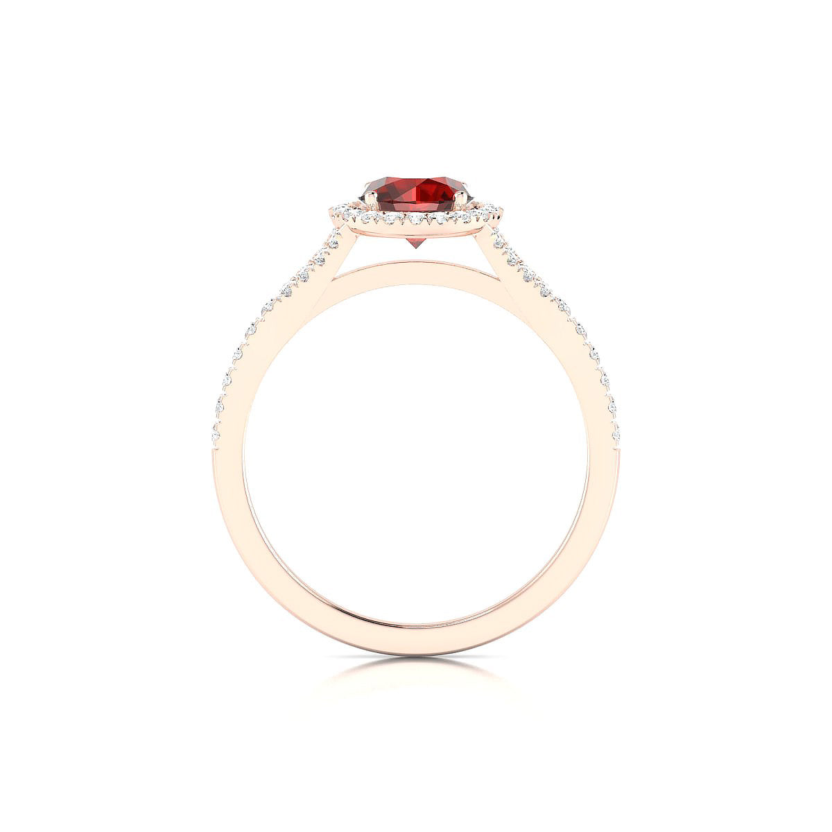 Dream | 18k Rose Gold 6 mm Round Garnet Ring