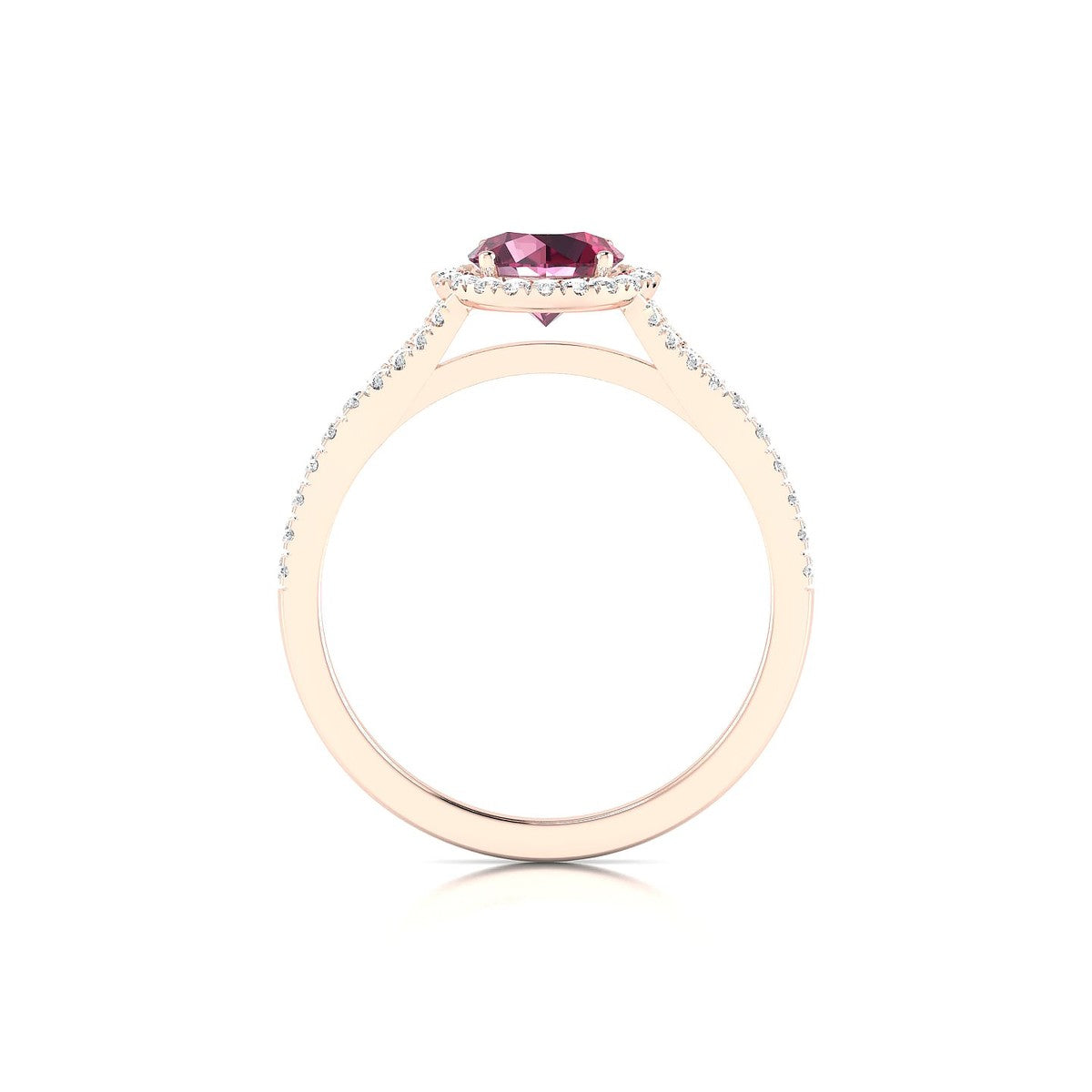 Dream | 18k Rose Gold 6 mm Round Rhodolite Ring
