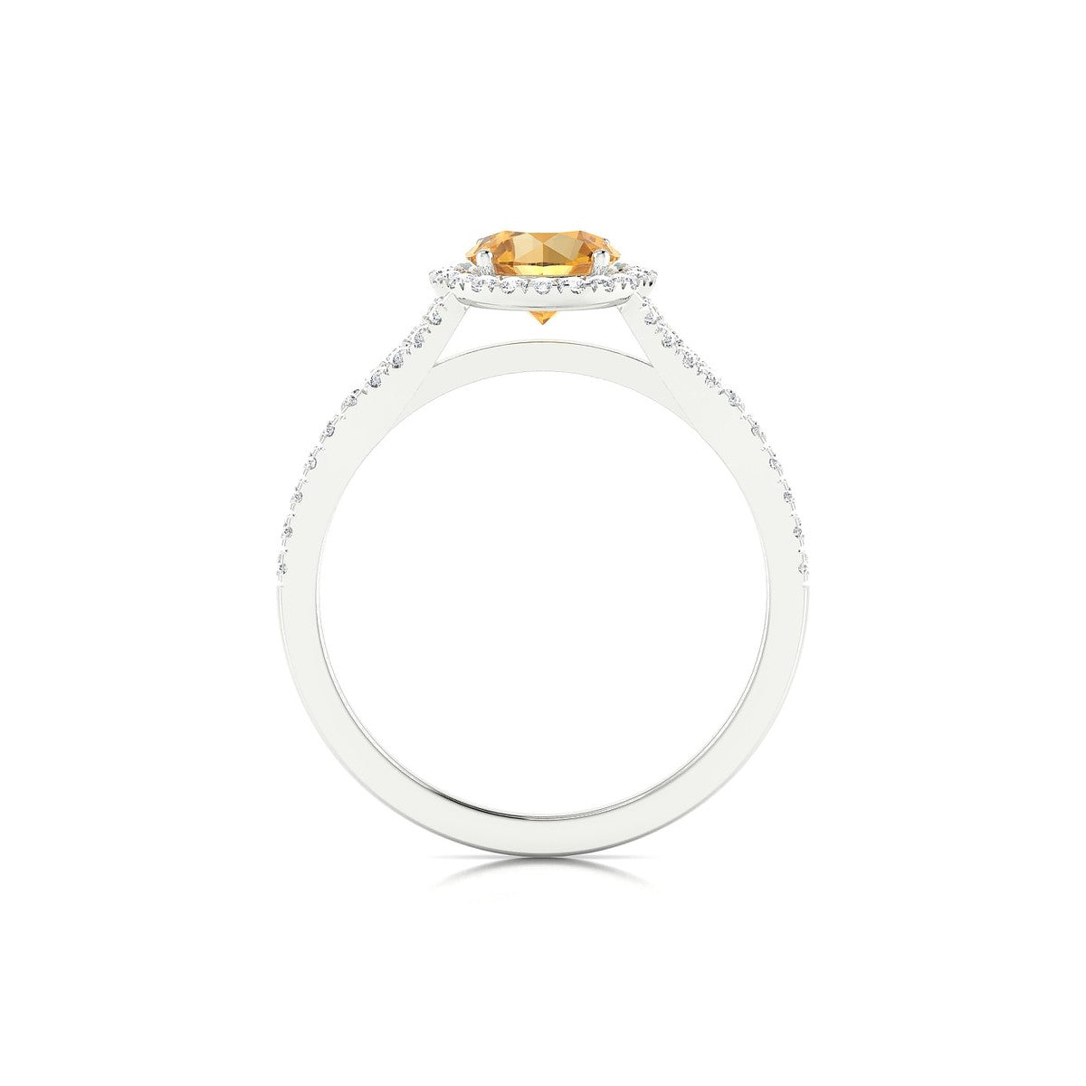 Dream | 18k White Gold 6 mm Round Citrine Ring