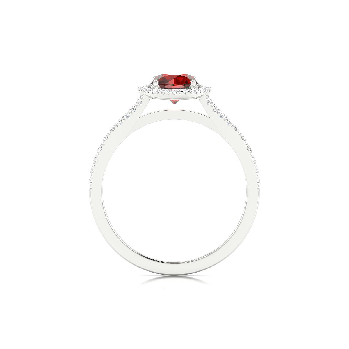 Dream | 18k White Gold 6 mm Round Garnet Ring