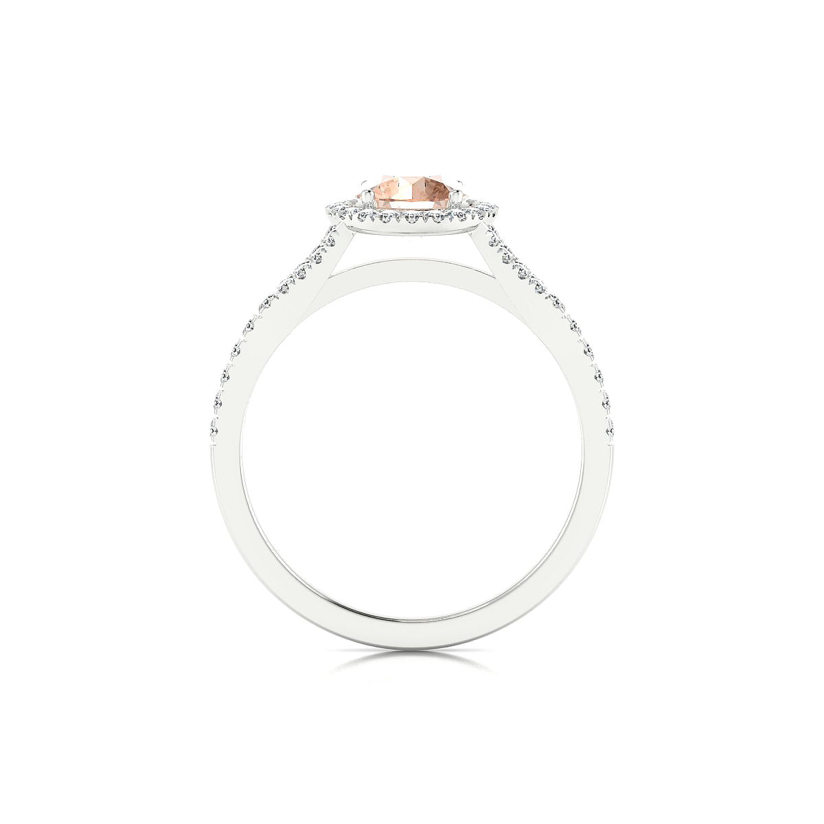 Dream | 18k White Gold 6 mm Round Morganite Ring