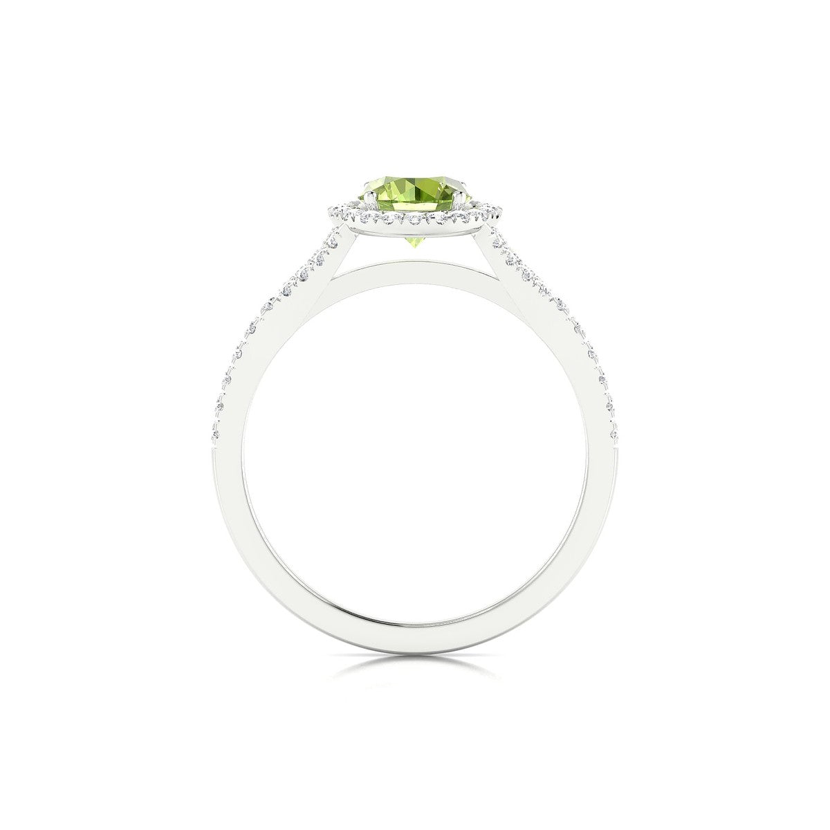 Dream | 18k White Gold 6 mm Round Peridot Ring