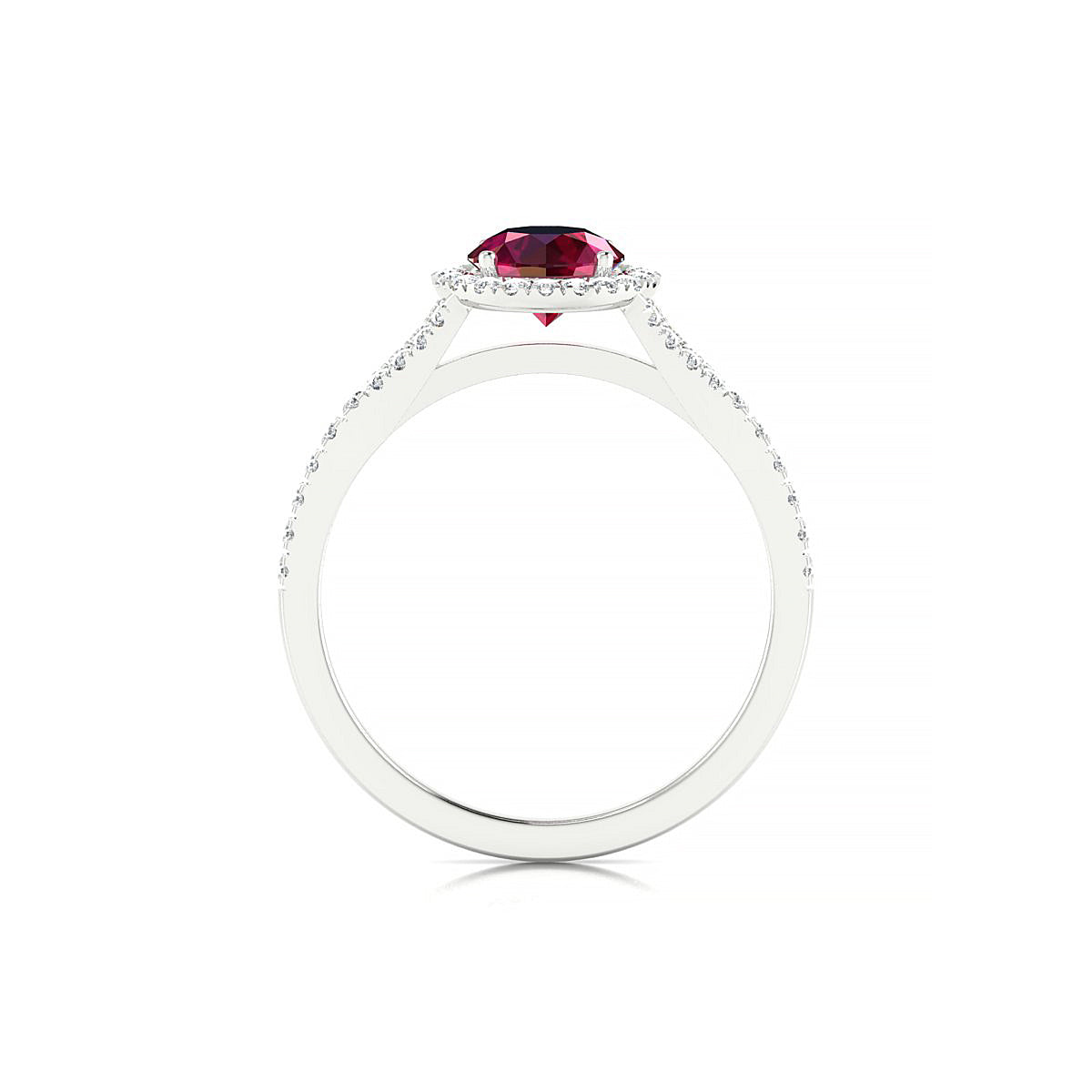 Dream | 18k White Gold 6 mm Round Ruby Ring