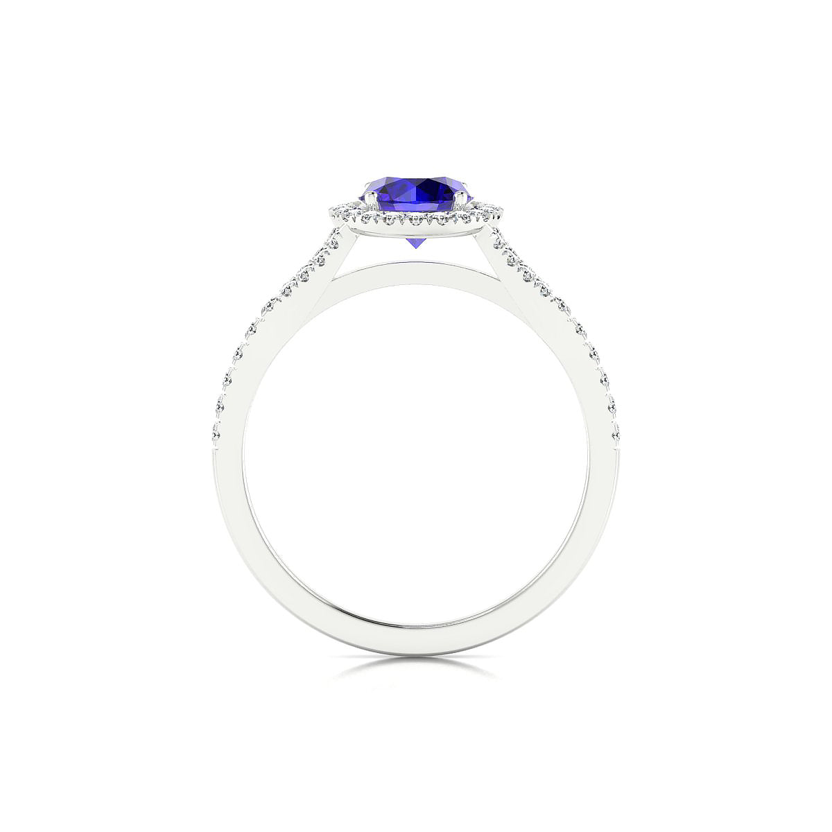 Dream | 18k White Gold 6 mm Round Tanzanite Ring