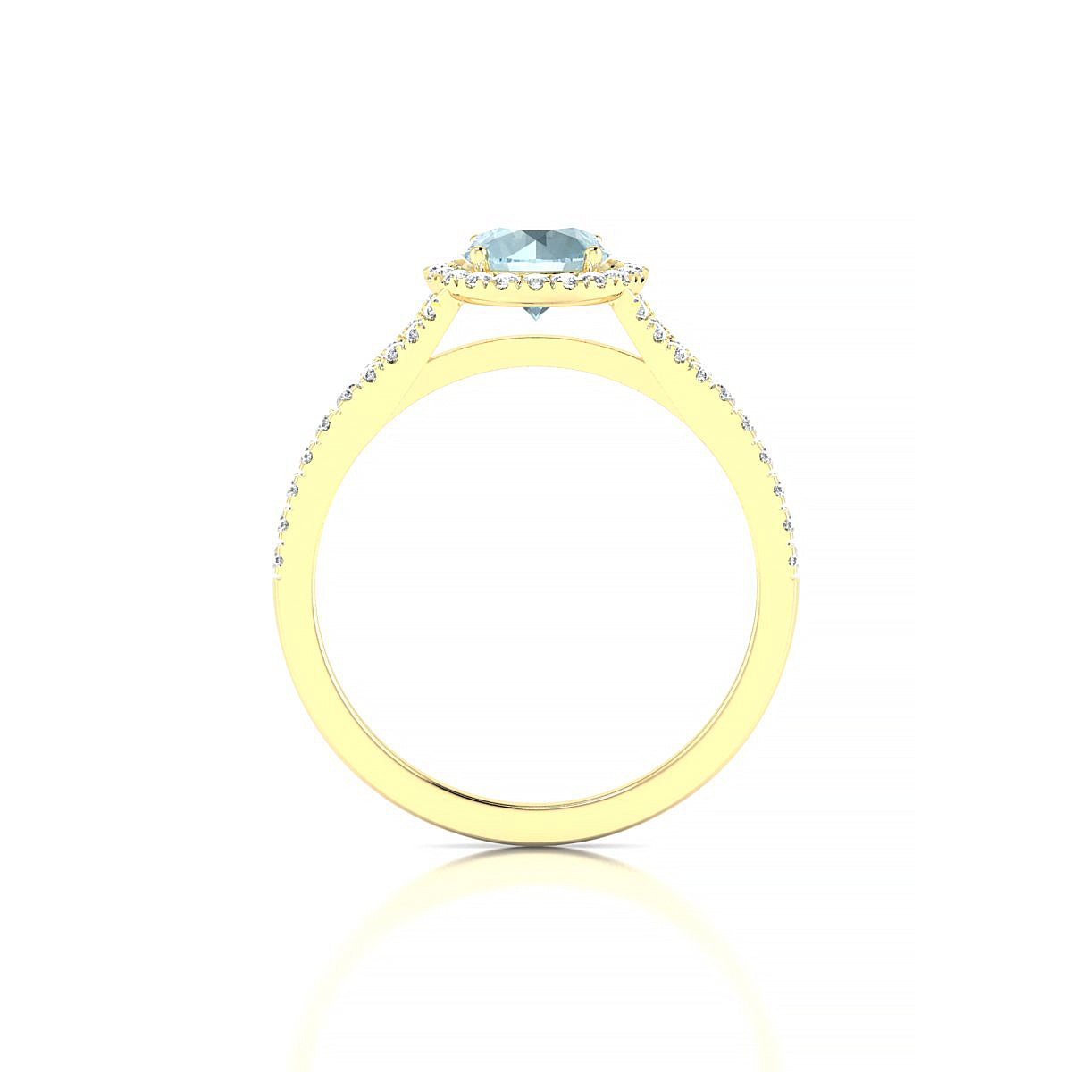 Dream | 18k Yellow Gold 6 mm Round Aquamarine Ring