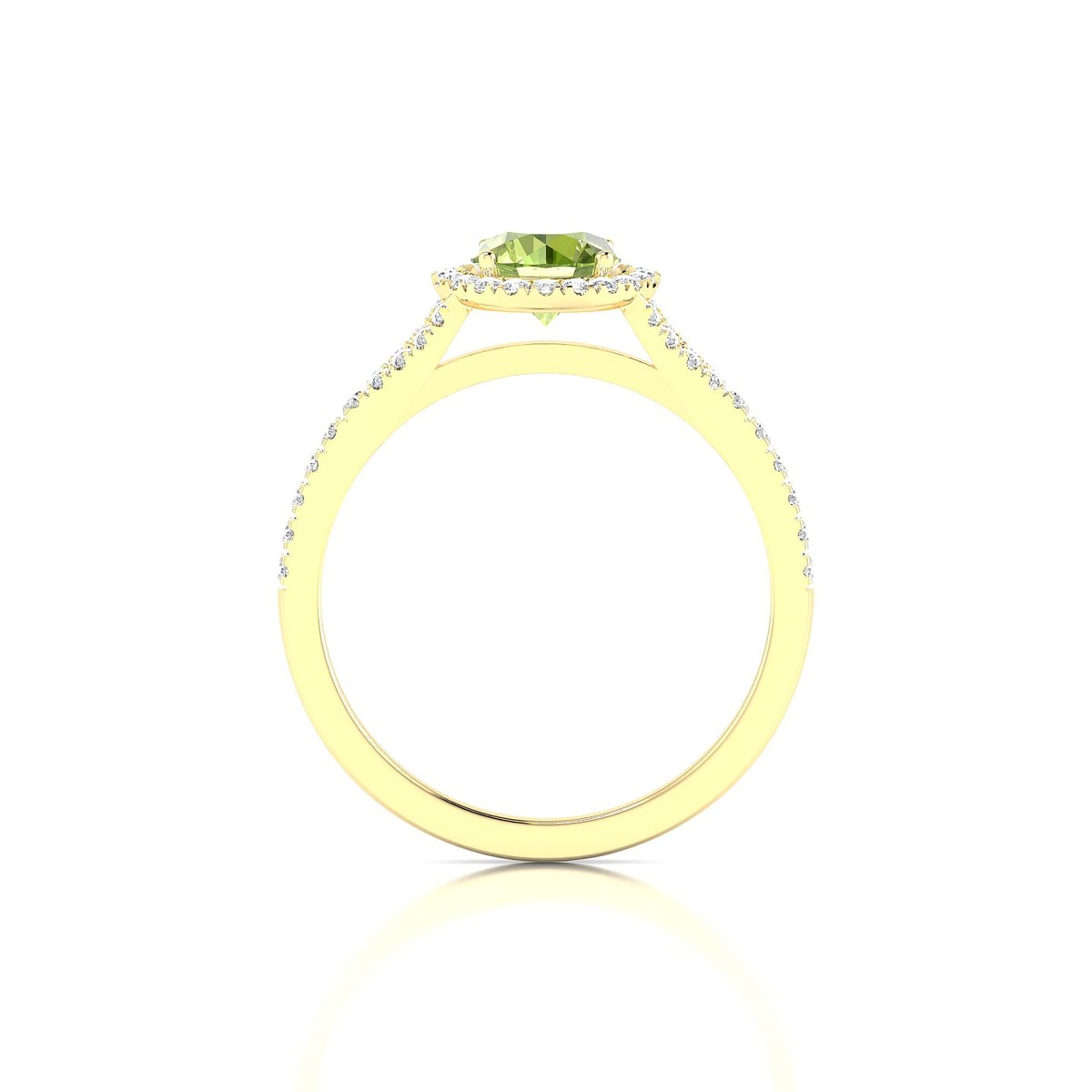 Dream | 18k Yellow Gold 6 mm Round Peridot Ring