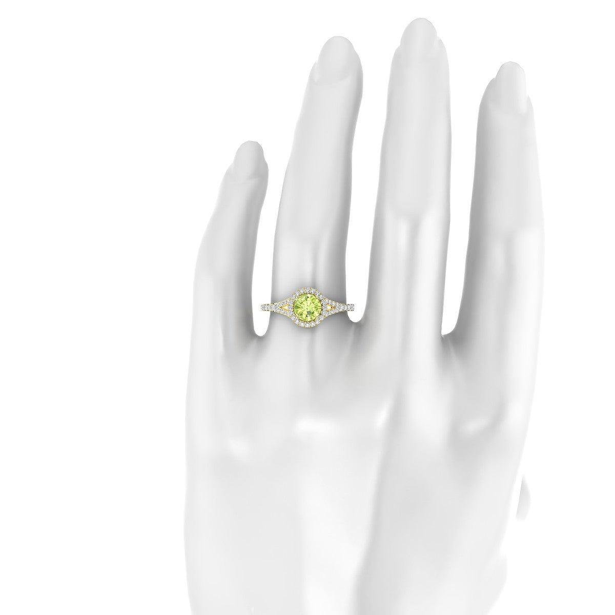 Dream | 18k Yellow Gold 6 mm Round Peridot Ring