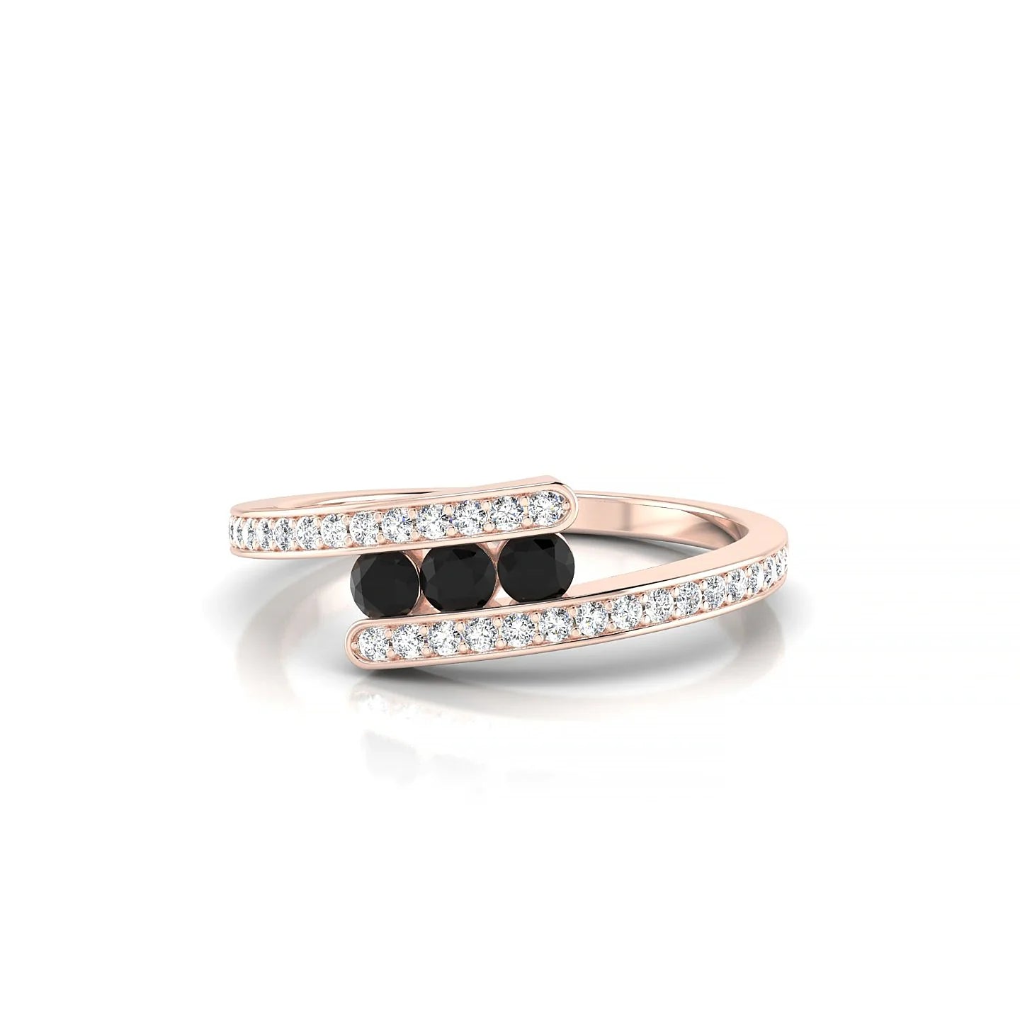 Drift | 18k Rose Gold 2.5 mm Round Black Diamond Ring