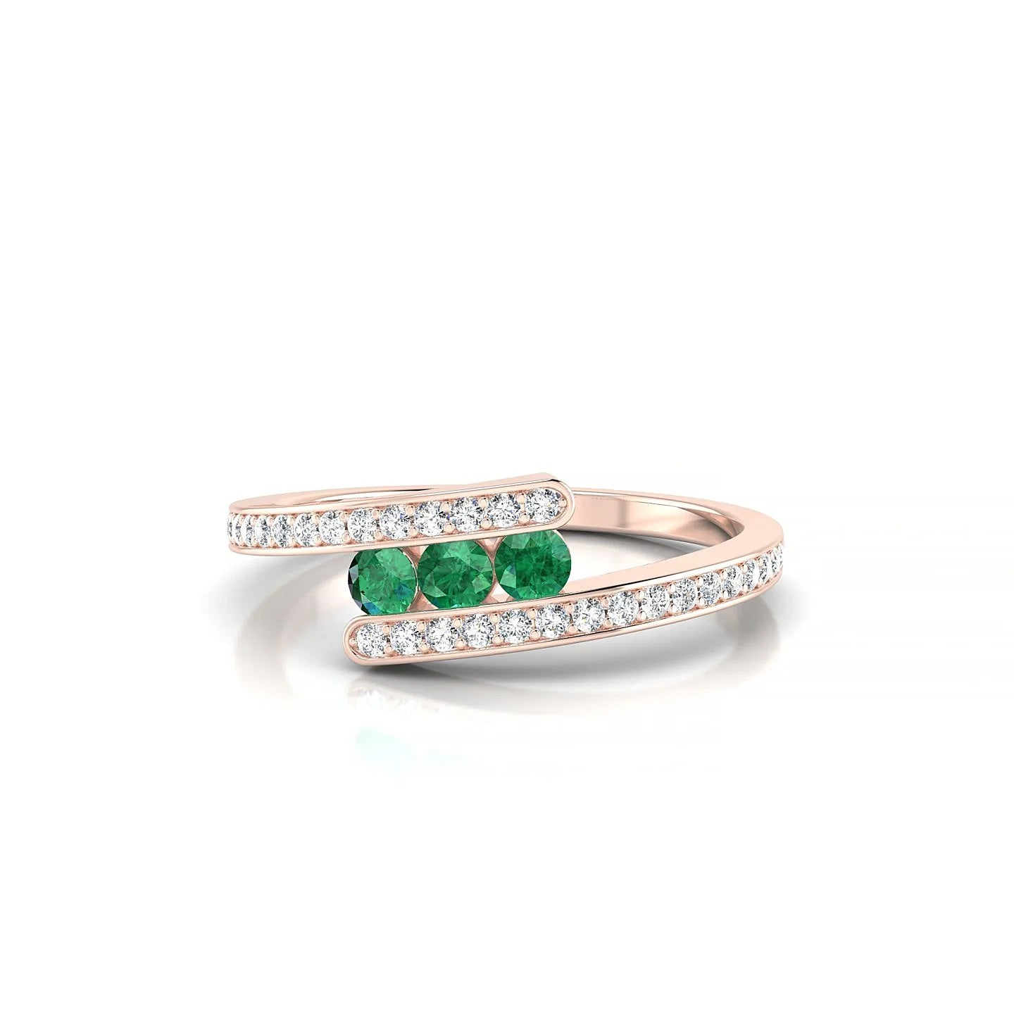Drift | 18k Rose Gold 2.5 mm Round Emerald Ring