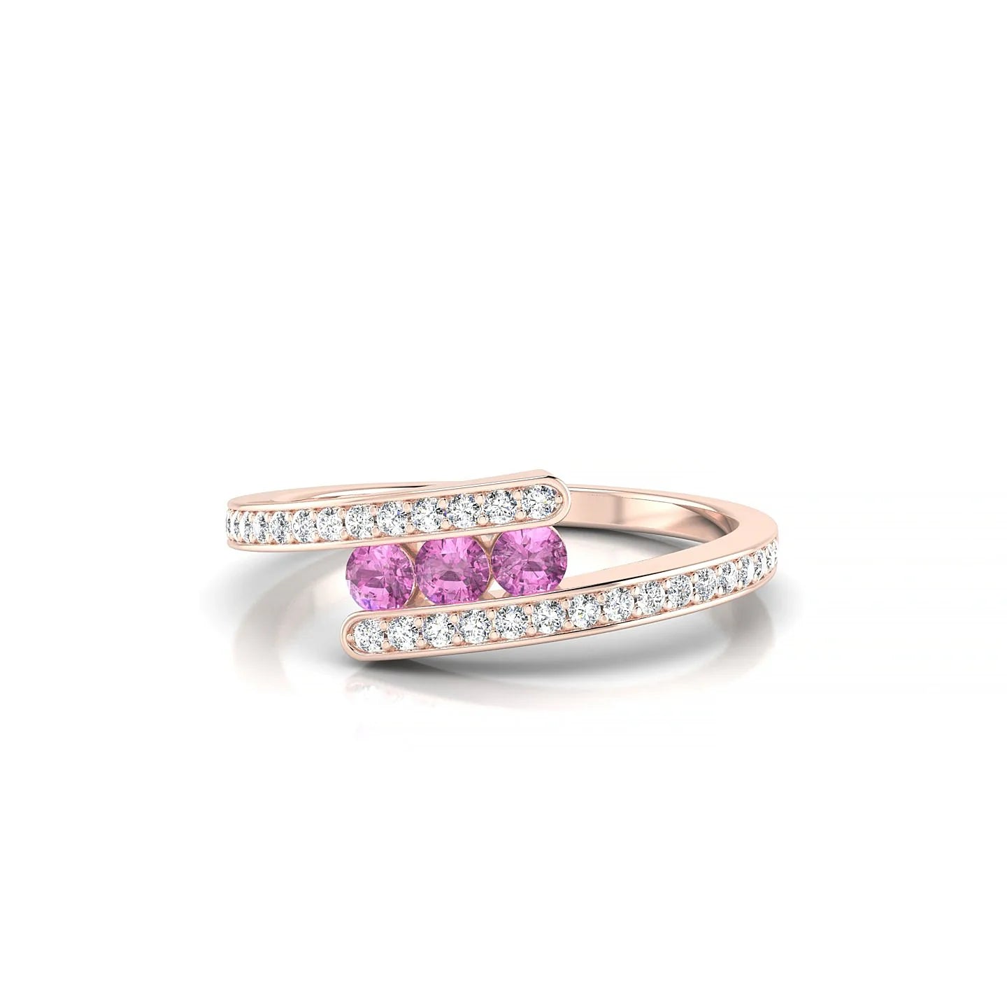 Drift | 18k Rose Gold 2.5 mm Round Pink Sapphire Ring