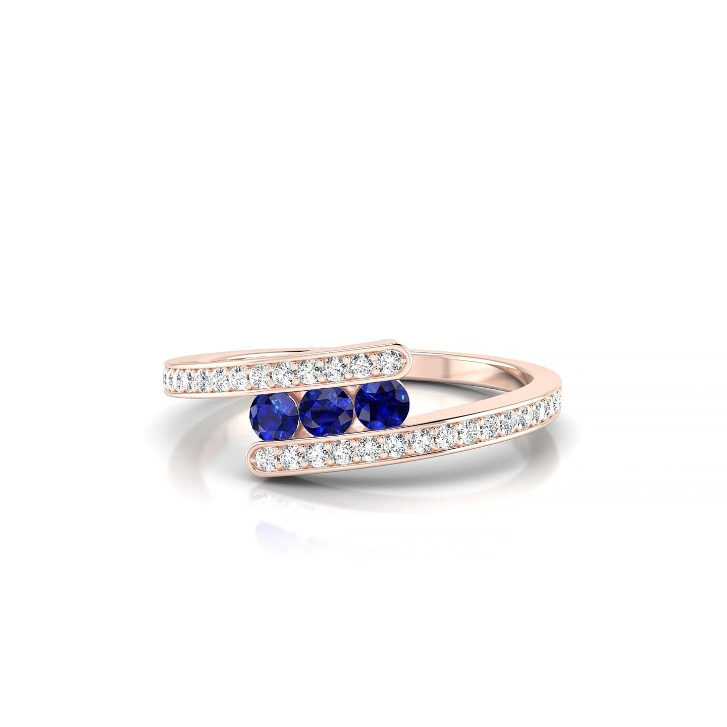 Drift | 18k Rose Gold 2.5 mm Round Sapphire Ring