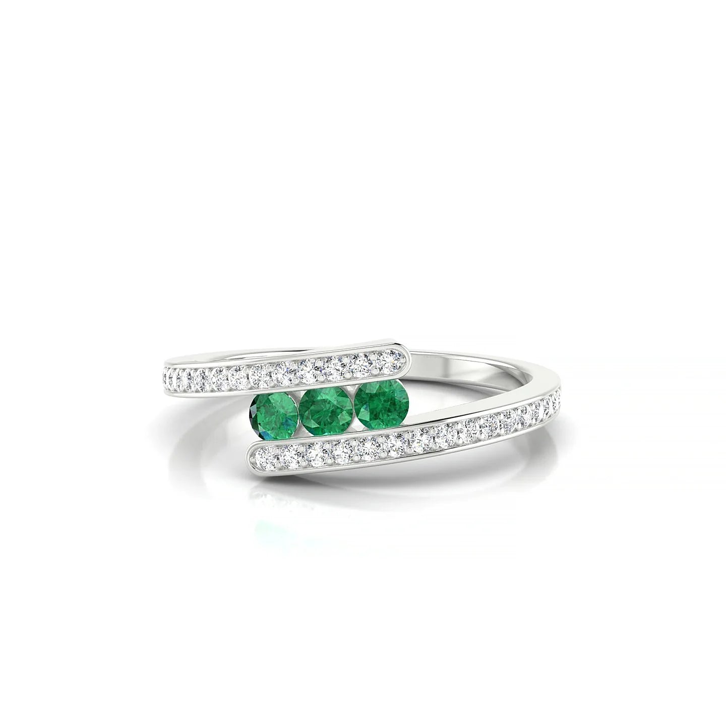 Drift | 18k White Gold 2.5 mm Round Emerald Ring