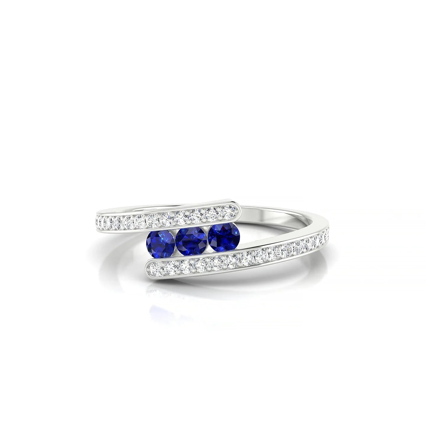 Drift | 18k White Gold 2.5 mm Round Sapphire Ring