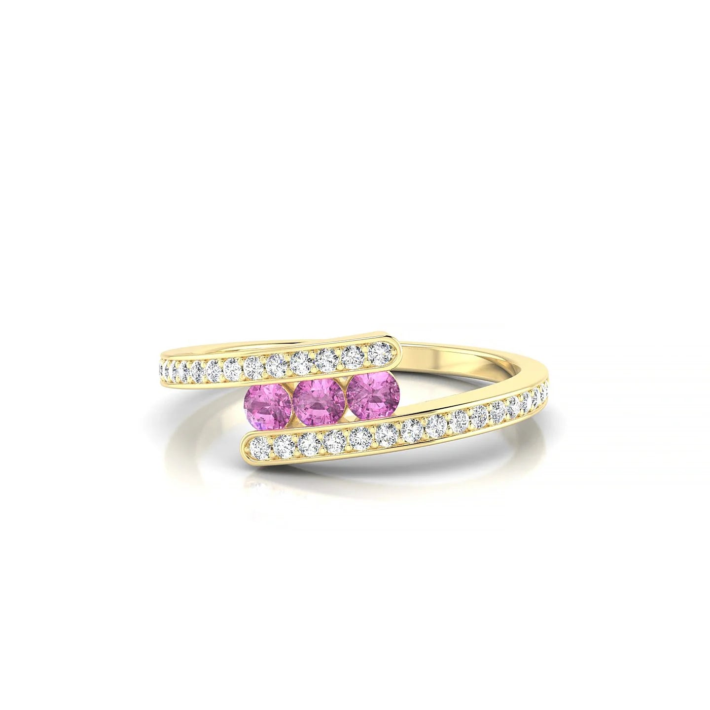 Drift | 18k Yellow Gold 2.5 mm Round Pink Sapphire Ring