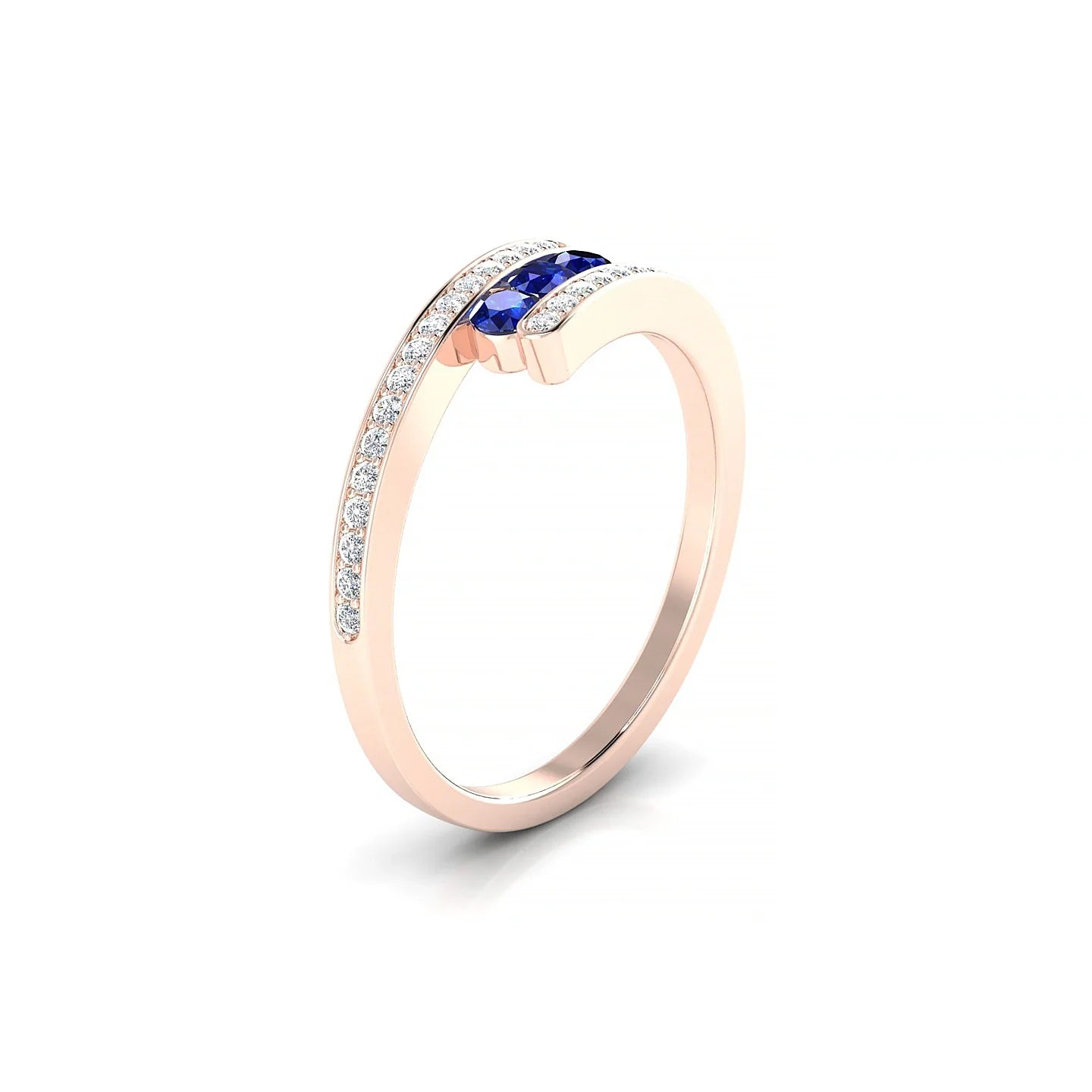 Drift | 18k Rose Gold 2.5 mm Round Sapphire Ring