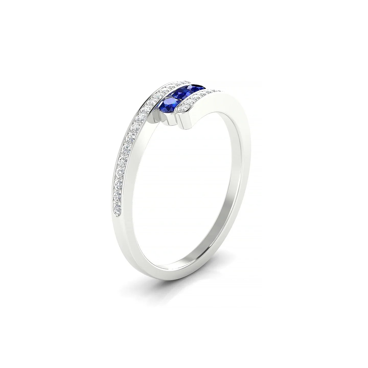 Drift | 18k White Gold 2.5 mm Round Sapphire Ring