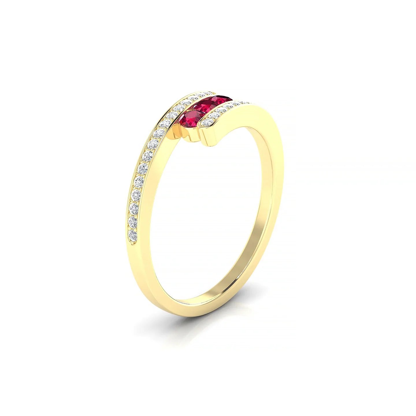 Drift | 18k Yellow Gold 2.5 mm Round Ruby Ring