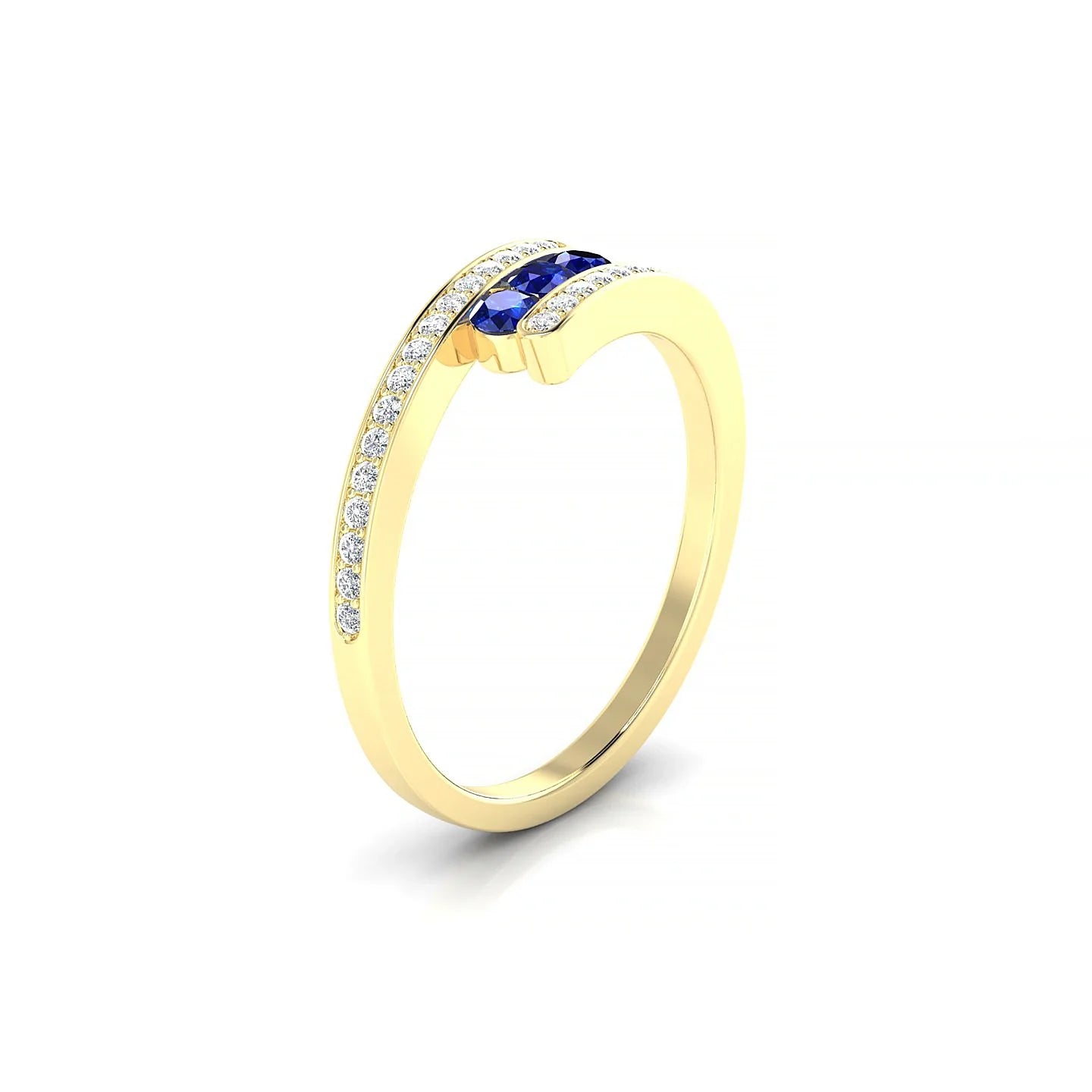 Drift | 18k Yellow Gold 2.5 mm Round Sapphire Ring