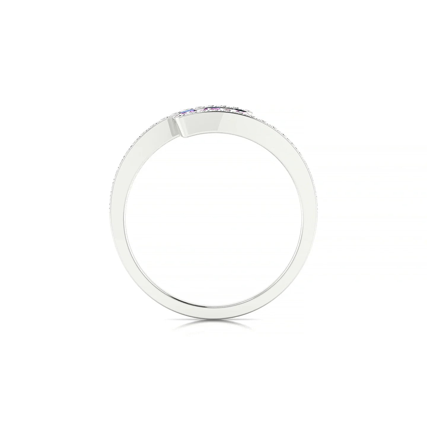 Drift | 18k White Gold 2.5 mm Round Pink Sapphire Ring