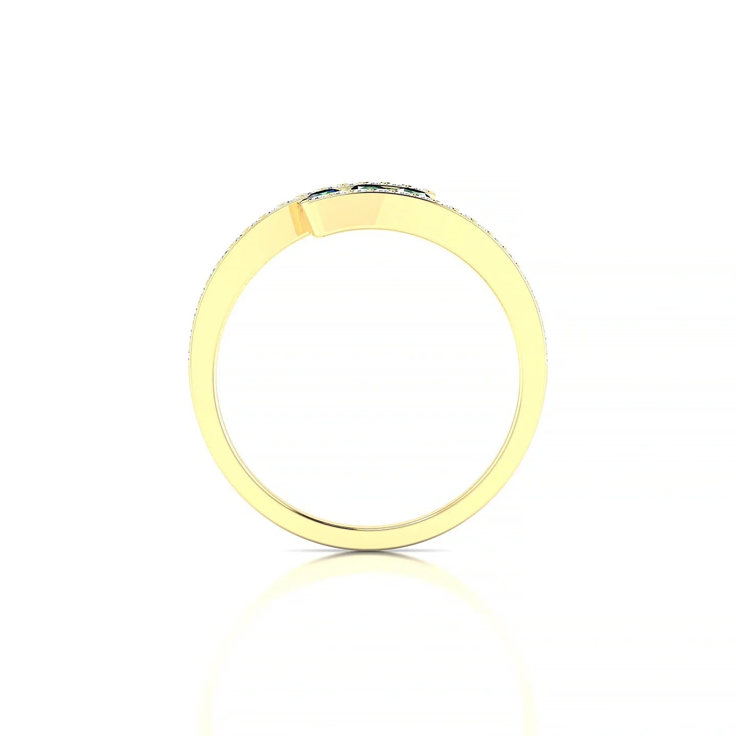 Drift | 18k Yellow Gold 2.5 mm Round Emerald Ring